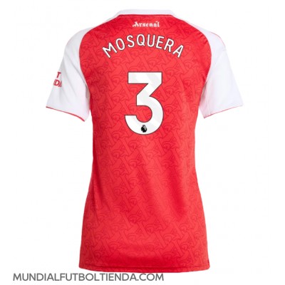 Camiseta Arsenal Cristhian Mosquera #3 Primera Equipación Replica 2025-26 para mujer mangas cortas Camiseta Arsenal Cristhian Mosquera #3 Primera Equipación Replica 2025-26 para mujer mangas cortas